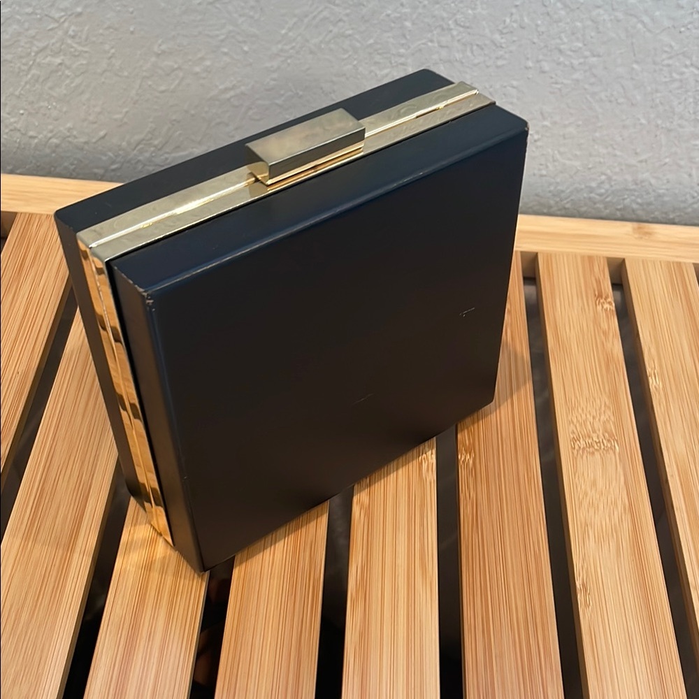 MMS Design Studio Black and Gold Geometric Clutch